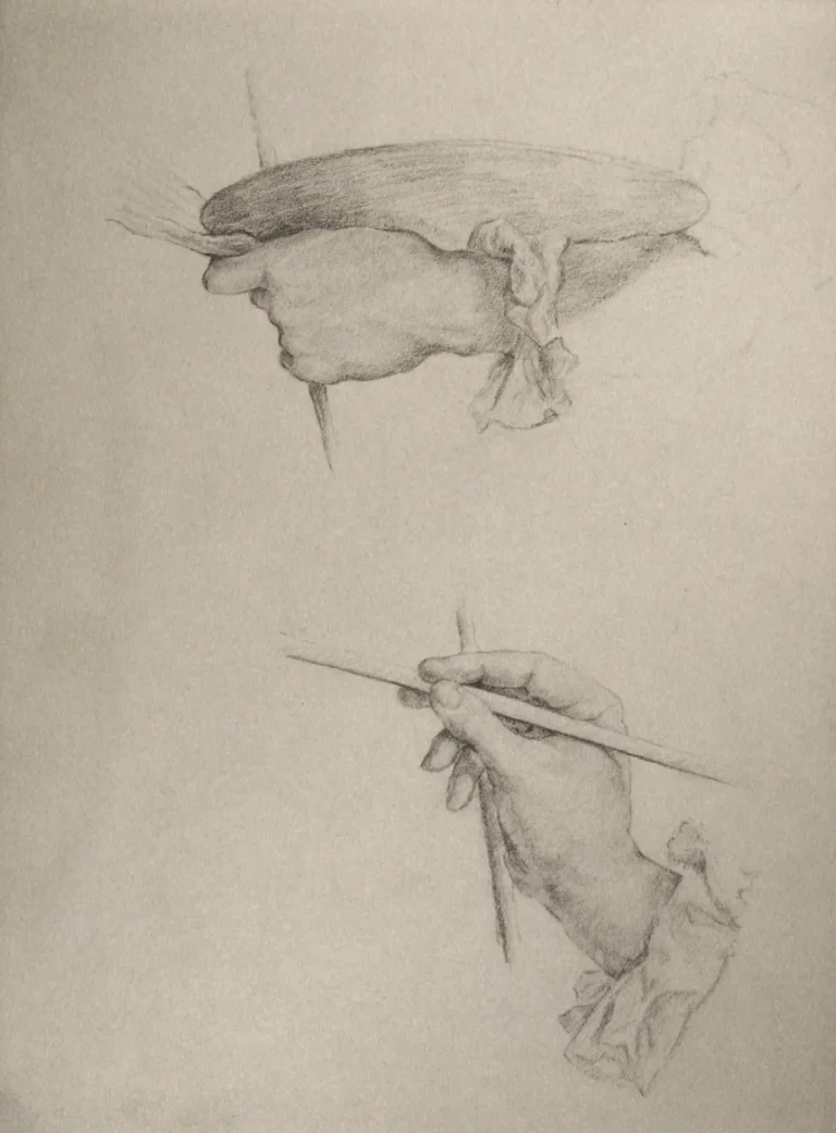 Estudio de manos. Lápiz grafito sobre papel Bond, 19,5 x 14 cm. 1981