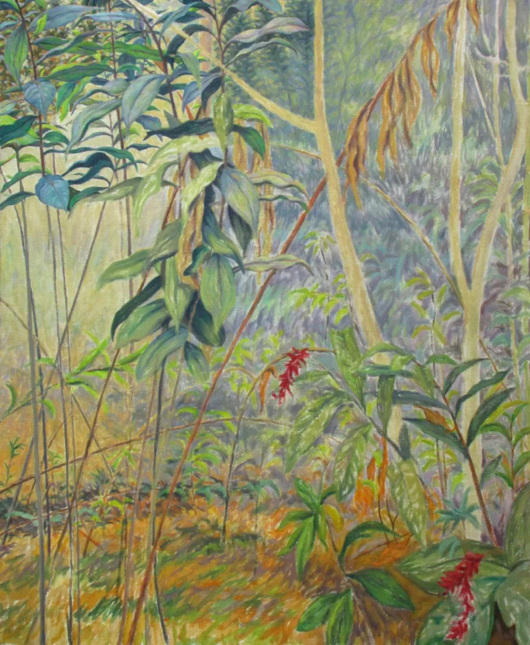 Platanillos y hojas rojas