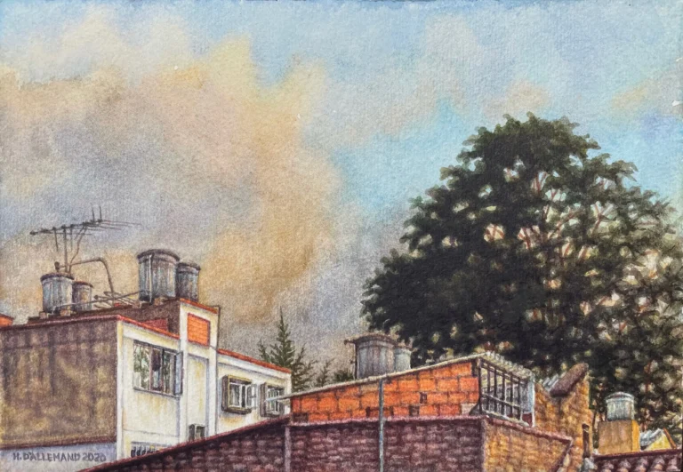 Nubes de tormenta, luz vespertina