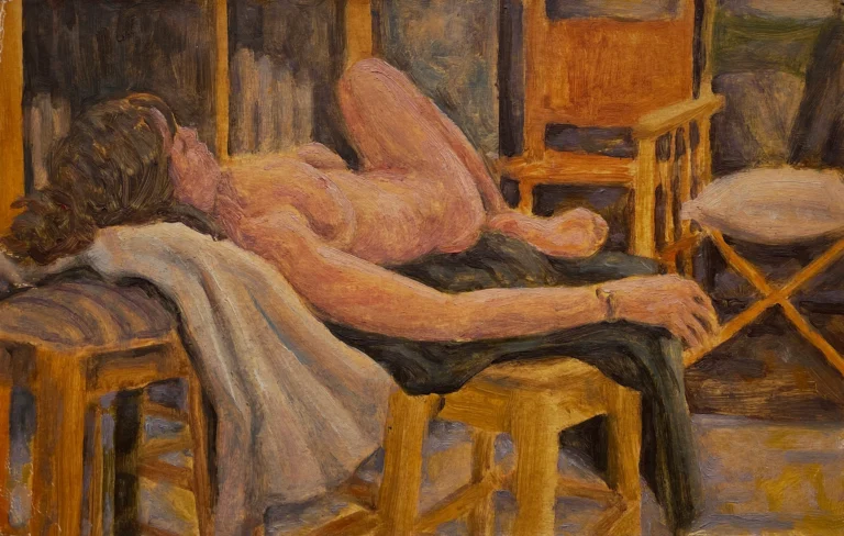 Gloría posando en el estudio