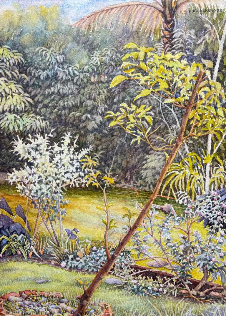 Jardín, follajes al viento.